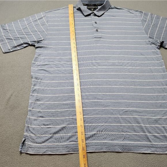 Gary Player Grey Striped Short Sleeve Golf Polo Shirt Sz Large - Picture 10 of 10